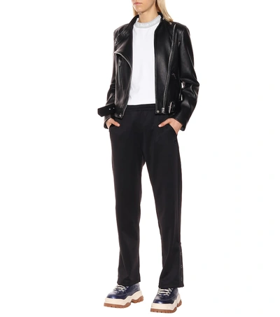 Shop Acne Studios Motorcycle Leather Jacket In Black