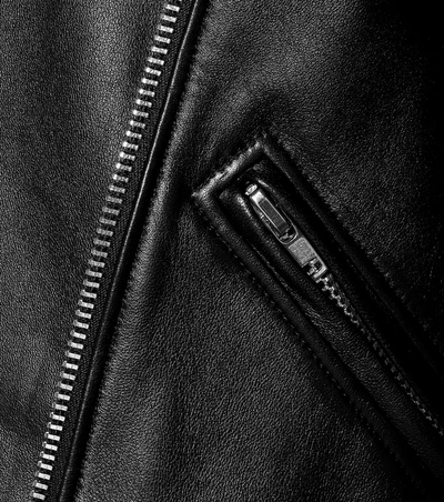 Shop Acne Studios Motorcycle Leather Jacket In Black