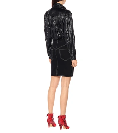 Shop Isabel Marant Lorine High-rise Denim Skirt In Black