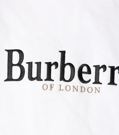 Shop Burberry Cotton-blend Hoodie In White