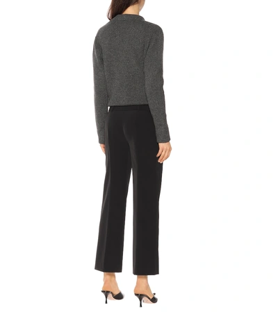 Shop Prada Mid-rise Cropped Straight Pants In Black