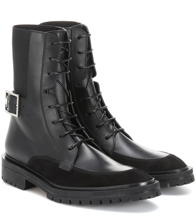 Shop Givenchy Aviator Leather Ankle Boots In Black