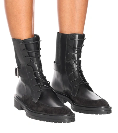 Shop Givenchy Aviator Leather Ankle Boots In Black