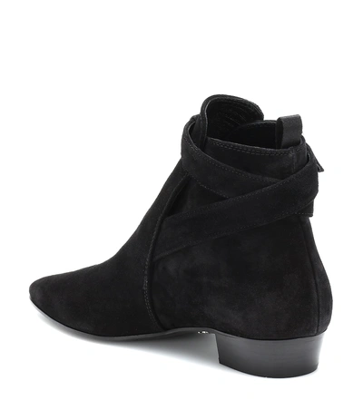 Shop Miu Miu Suede Ankle Boots In Black