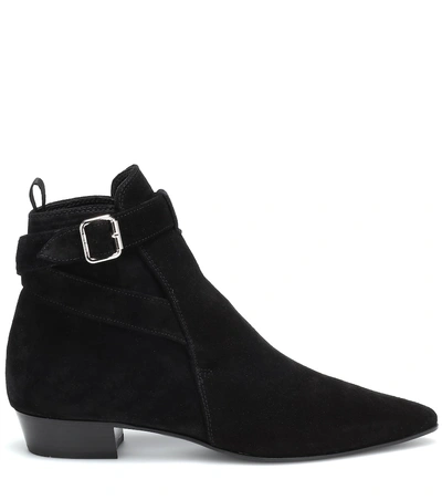 Shop Miu Miu Suede Ankle Boots In Black
