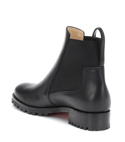 Shop Christian Louboutin Marchacroche Leather Ankle Boots In Black