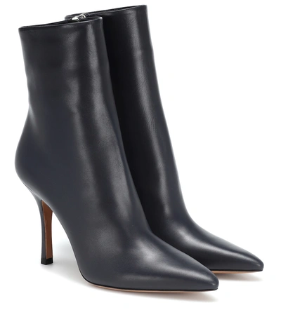 Shop The Row Gloria Leather Ankle Boots In Blue