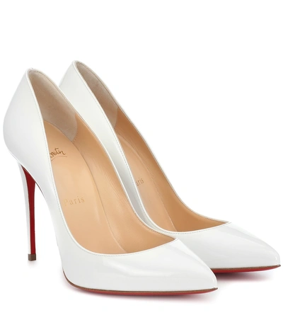 Shop Christian Louboutin Pigalle Follies Patent Leather Pumps In White