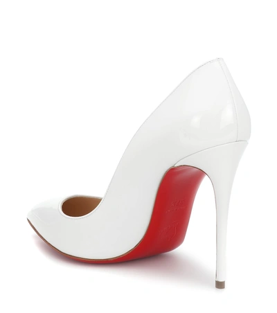 Shop Christian Louboutin Pigalle Follies Patent Leather Pumps In White