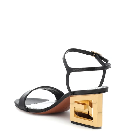 Shop Givenchy Triangle Leather Sandals In Black