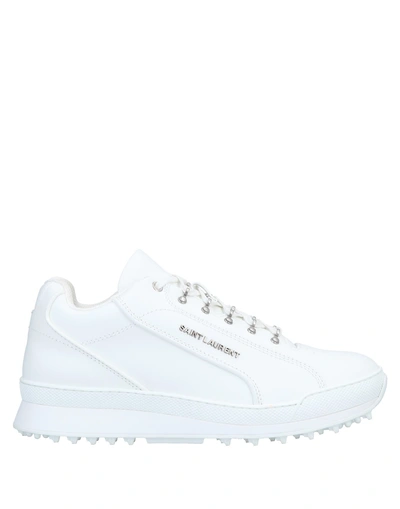 Shop Saint Laurent Man Sneakers White Size 7.5 Soft Leather