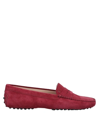 Shop Tod's Loafers In Maroon