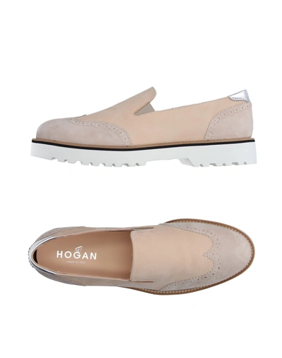 Shop Hogan Woman Loafers Beige Size 5 Soft Leather