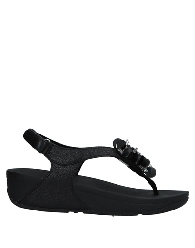 Shop Fitflop Woman Thong Sandal Black Size 7 Soft Leather