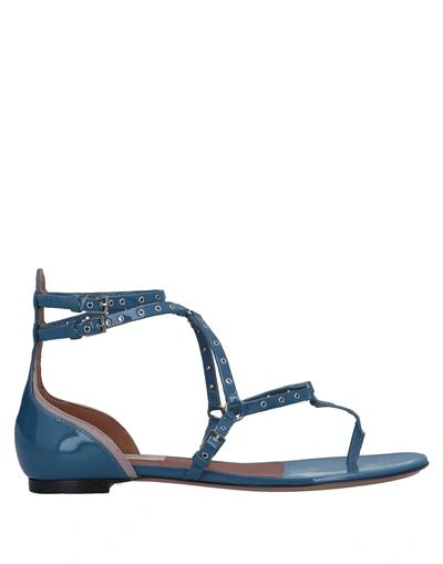 Shop Valentino Toe Strap Sandals In Pastel Blue