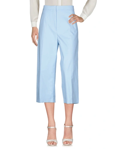 Shop Rochas Cropped Pants & Culottes In Sky Blue