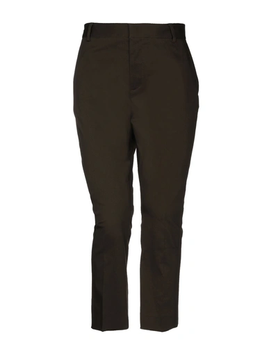 Shop Dsquared2 Cropped Pants In Military Green