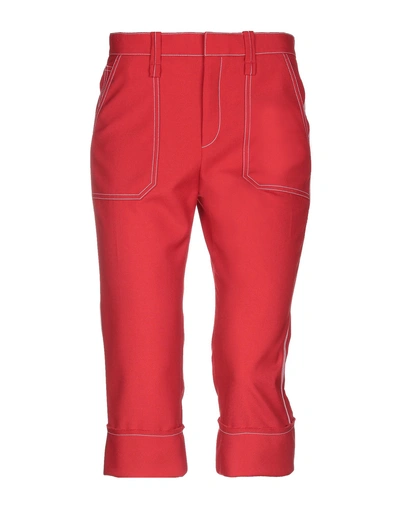 Shop Chloé Woman Cropped Pants Red Size 4 Polyester, Virgin Wool