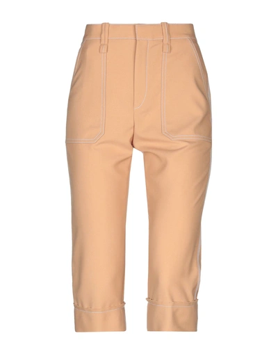 Shop Chloé Cropped Pants In Camel