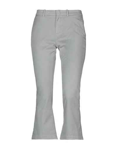 Shop Cruciani Woman Cropped Pants Light Grey Size 30 Cotton, Lycra