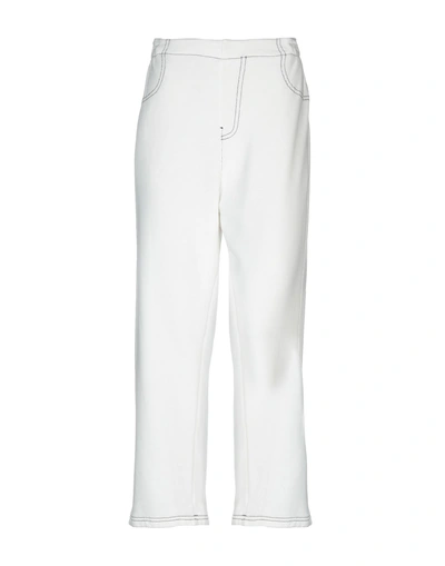 Shop Mm6 Maison Margiela Woman Pants White Size M Cotton, Polyester