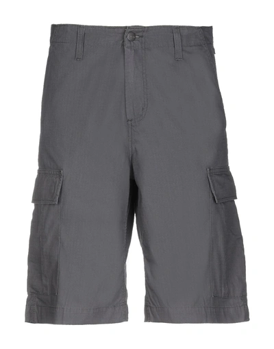 Shop Carhartt Man Shorts & Bermuda Shorts Lead Size 26 Cotton In Grey