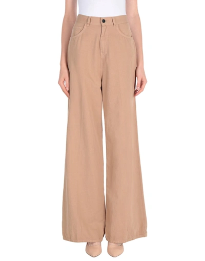 Shop Jucca Woman Pants Camel Size 29 Cotton, Linen In Beige