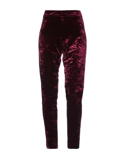 Shop Avenue Montaigne Casual Pants In Maroon