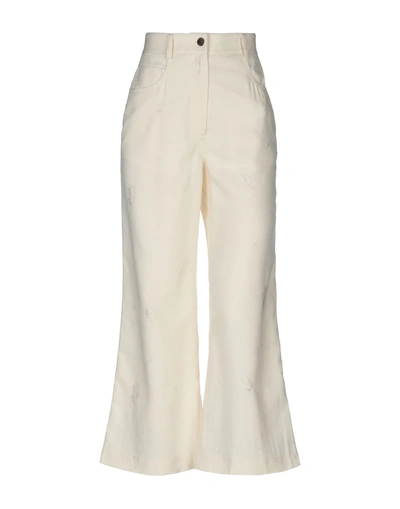 Shop Sandro Pants In Ivory