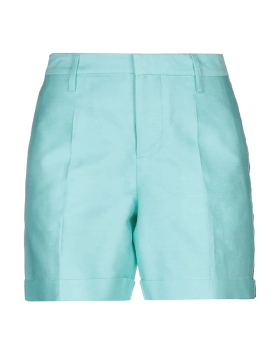 Shop Dsquared2 Woman Shorts & Bermuda Shorts Turquoise Size 6 Cotton, Silk In Blue