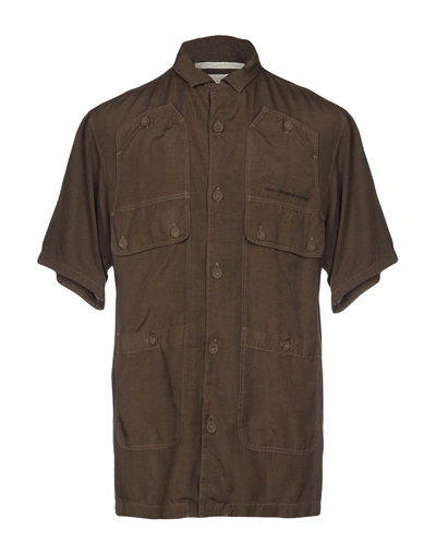 Shop White Mountaineering Solid Color Shirt In Khaki