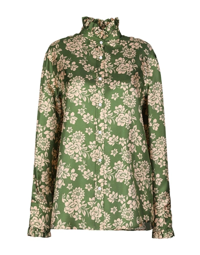 Shop The Gigi Floral Shirts & Blouses In Green