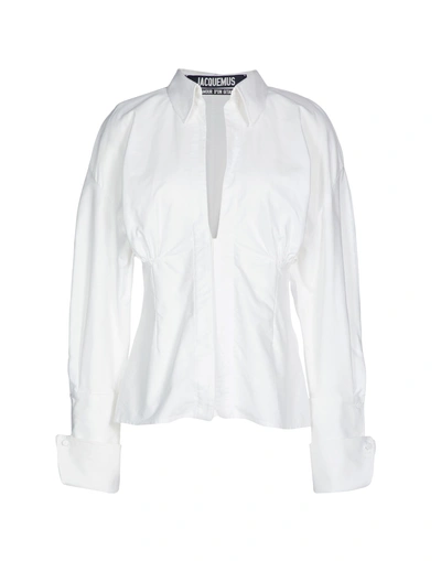 Shop Jacquemus Solid Color Shirts & Blouses In White