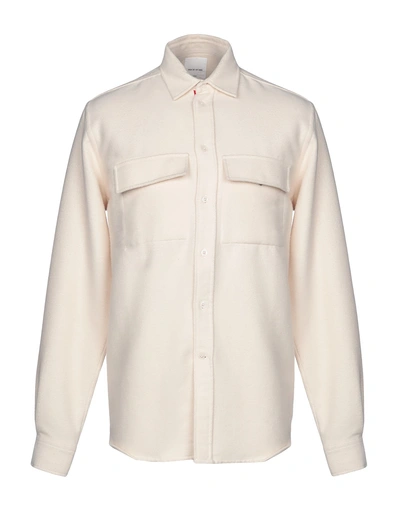 Shop Wood Wood Solid Color Shirt In Ivory