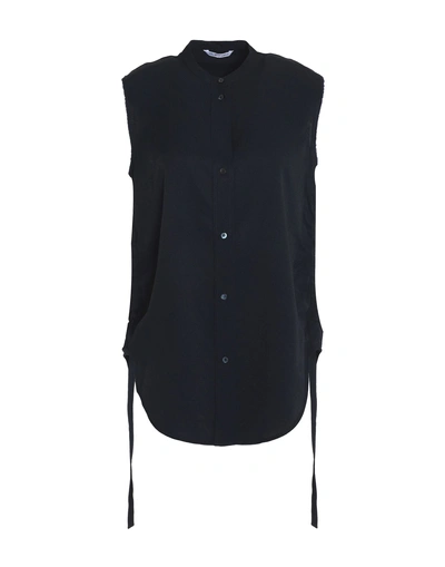 Shop Helmut Lang Solid Color Shirts & Blouses In Dark Blue
