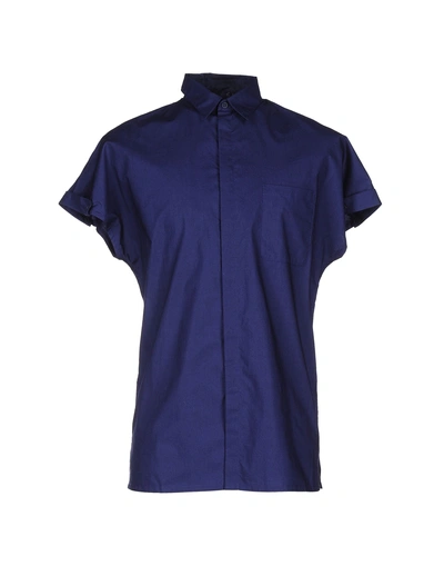 Shop Helmut Lang Solid Color Shirt In Dark Blue