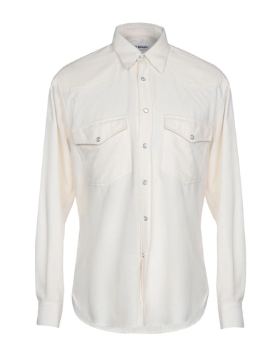 Shop Umit Benan Solid Color Shirt In Ivory