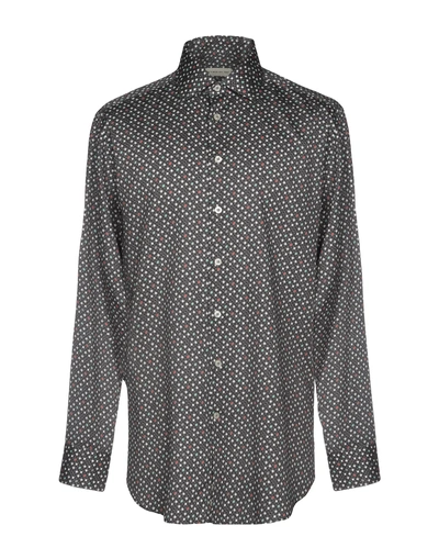 Shop Etro Man Shirt Steel Grey Size 16 Cotton