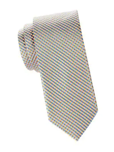 Shop Eton Micro Circle Silk Tie In Yellow