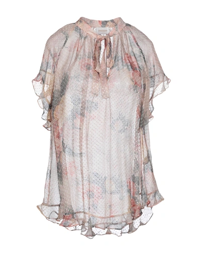 Shop Zimmermann Blouses In Pale Pink