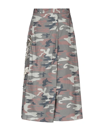 Shop Alessandra Chamonix Midi Skirts In Military Green