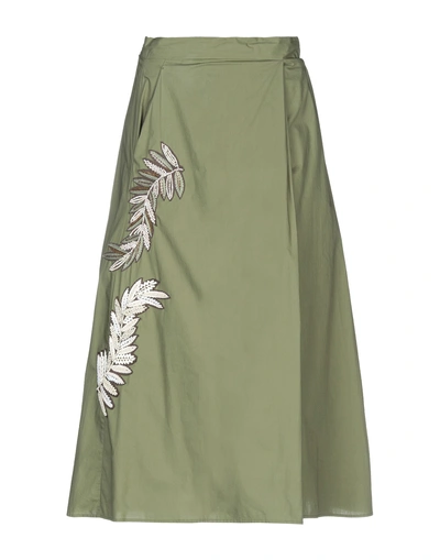 Shop Alessandra Chamonix 3/4 Length Skirts In Green