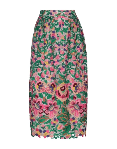 Shop Valentino 3/4 Length Skirts In Green