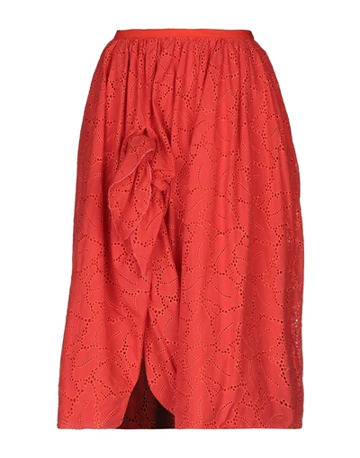 Shop Brian Dales 3/4 Length Skirts In Red
