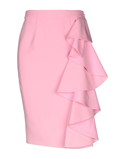Shop Moschino Knee Length Skirts In Pink