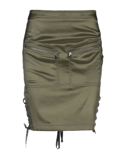 Shop Moschino Knee Length Skirt In Military Green