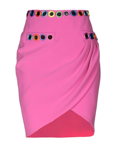 Shop Moschino Midi Skirts In Fuchsia
