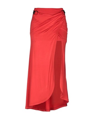 Shop Paco Rabanne Woman Long Skirt Red Size 6 Viscose, Elastane