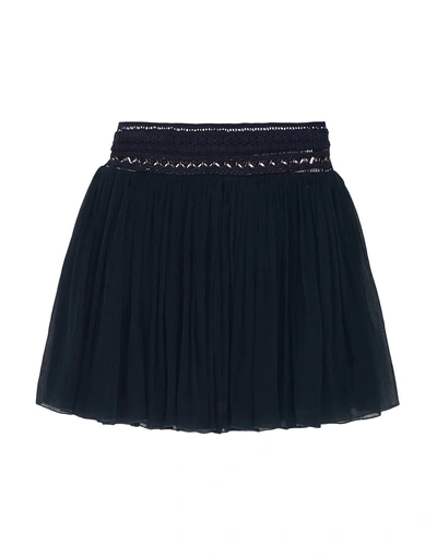 Shop Chloé Woman Mini Skirt Midnight Blue Size 10 Silk, Cotton, Polyester