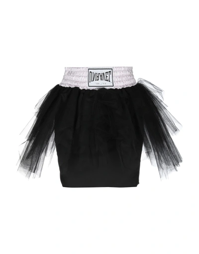 Shop Ben Taverniti Unravel Project Woman Mini Skirt Black Size Xs Viscose, Silk, Polyamide, Polyester, El